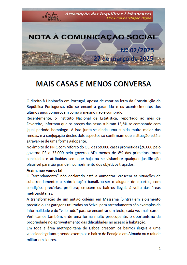Comentários ao Pacote do Governo sobre Habitação